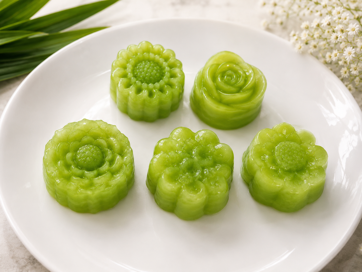Khanom Chan (Steamed Layer Coconut Cake) 5 pcs