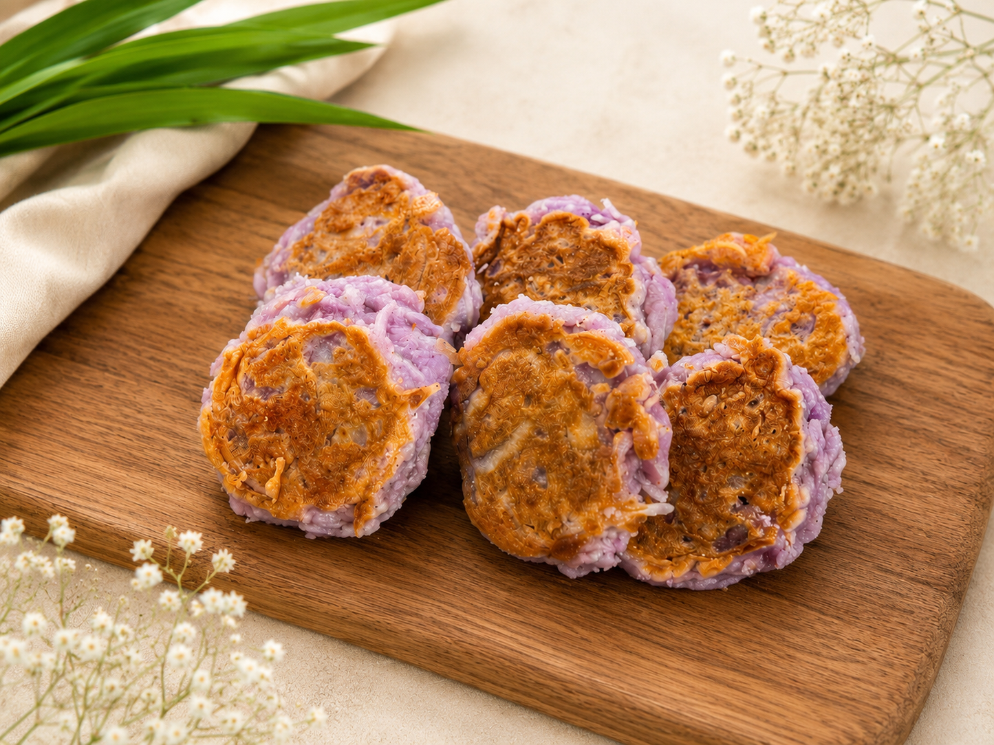 Pang Gee (Coconut Pancake with Ube) 6 pcs